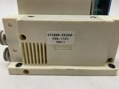 USED SMC ETHERNET POWERLNK MANIFOLD ASSEMBLY, SY5A00-5U1-X350 VALVES