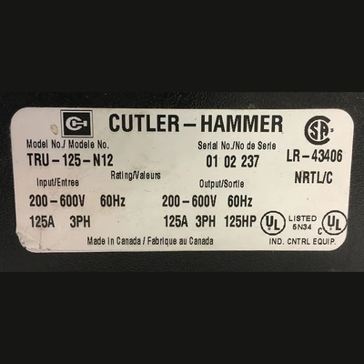 Cutler Hammer 125 HP Soft Starter