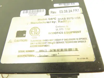 RadiSys  S4PC 3HAB 8572-1/06 HMI Operator Control Panel Screen Rev 03.08.24 FR1