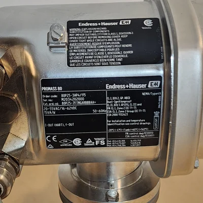 Promass Flow Meter  Electromagnetic 80P25-34p4/115 Hendress Hauser #  3917