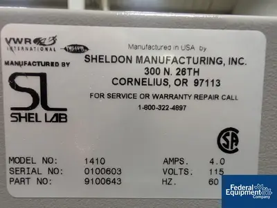 USED Sheldon Manufacturing Sheldon VWR Vacuum Oven, Model 1410