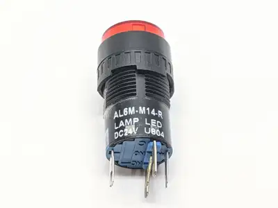 AL6M-M14-R | IDEC  Red LED Illuminated Panel Mount Push Button AL6-M 24VDC 16MM - Used