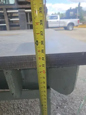 USED CAST IRON 8' X 4' LAYOUT TABLE