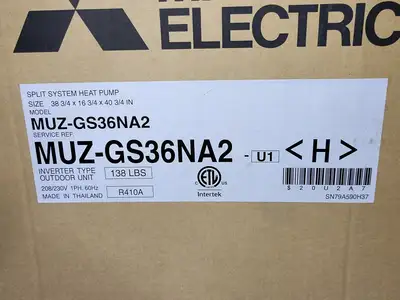NEW MITSUBISHI ELECTRIC MUZ-GS36NA2-U1