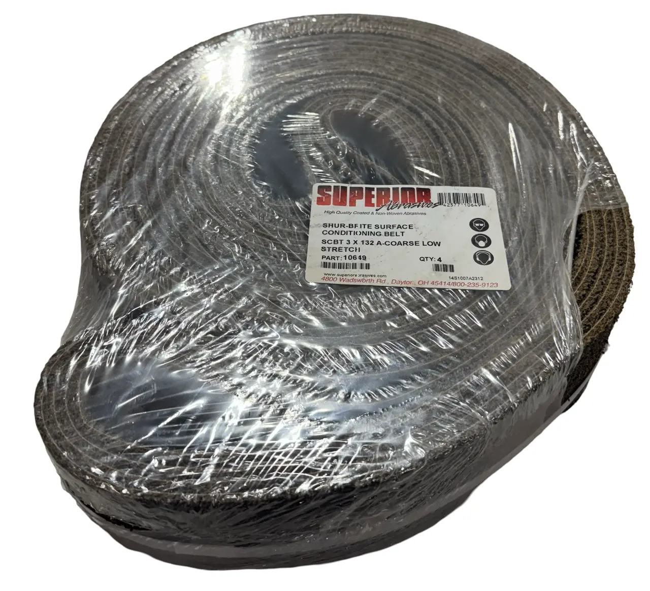 Superior Abrasives 3" x 132" Surface Conditioning Sanding Belts Coarse 4 Pack