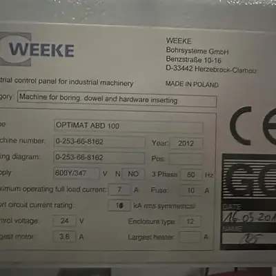 USED 2012 HOMAG - WEEKE ABD 100 OPTIMAT