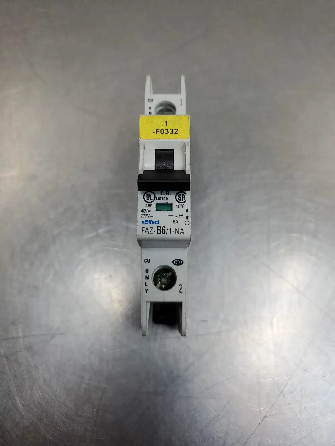 USED Eaton FAZ-B6/1-NA Circuit Breaker, 6A, 48VDC, 277VAC
