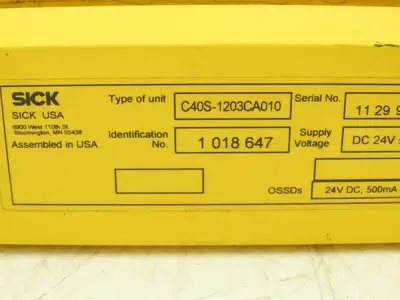 Sick C40S-1203CA010 C4000 Series Safety Light Curtain Sender