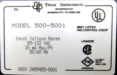 NEW TEXAS INSTRUMENTS 500-5001 INPUT MODULE 5005001