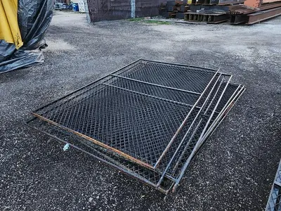 Woven Wire Tool Crib Security Fencing System w/Twin Accordion Gate Doors