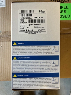 Pallet Drager X-plore 1750 N95 Particulate Respirator Mask, 10,800, pcs Wrapped