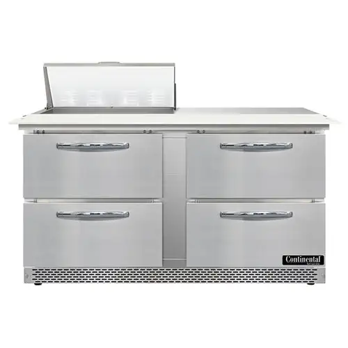 Continental SW60N8C-FB-D 60" Sandwich/salad Prep Table W/ Refrigerated Base, 115v