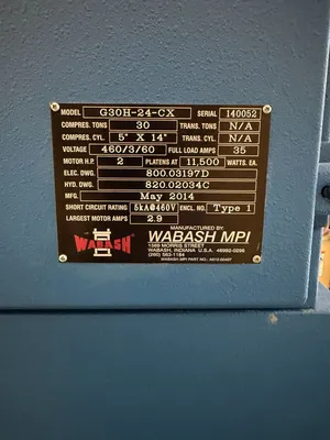 2014 WABASH G30H-24-CX Heated Platen Press and Laminating Press | Kempler Machinery (8)