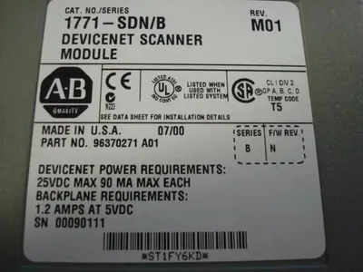 Allen Bradley 1771-SDN/B DeviceNet Scanner M01 Used