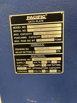 35 TON x 6' PACIFIC/TRI-ACRO HYDRA-MECHANICAL BRAKE, MODEL 35-6