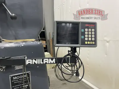 Moore No. 2 Jig Grinder, 19" x 10" T-Slotted Table, Auto Feed, Anilam Wizard 211 2-Axis DRO,  5" x 10" Magnetic Chuck