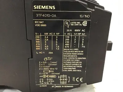 USED SIEMENS 3TF4010-0A