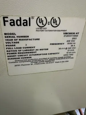 2004 FADAL VMC8030 Machining Centers, Vertical | Star Equipment Co., Inc. (9)