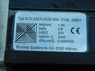 Used BRUNNER _UNKNOWN_ Servo Motors | OCO Industrial #1614509