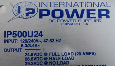 NEW INTERNATIONAL POWER IP500U24 UNREGULATED POWER SUPPLY