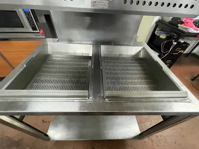 Used Marshall Used Marshall 145486SS Commercial Stainless Steel Deep Fryer Warming Dump Station 120V Heated Cabinets & Displays Illinois US | Falcon Restaurant Supply #1375721