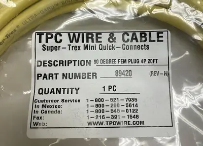 Used TPC 89420 Cable & Wire | Surplus Asset Holdings #1206714