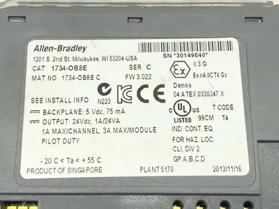 USED ALLEN-BRADLEY SER. C POINT I/O PROTECTED OUTPUT MODULE 8-POINT