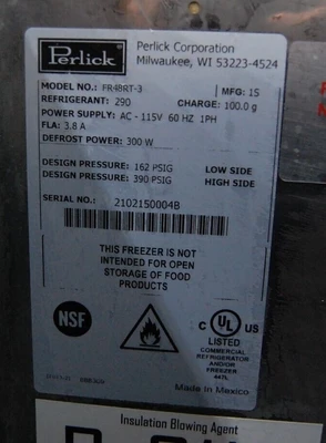 142-1079 Perlick FR48RT-3 Sliding Top Glass Froster Mug Chiller Freezer