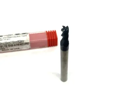 USED ACCUPRO SQUARE END MILL: 5.00 MM DIA, 10.00 MM LOC, 4 FLUTE, SOLID CARBI