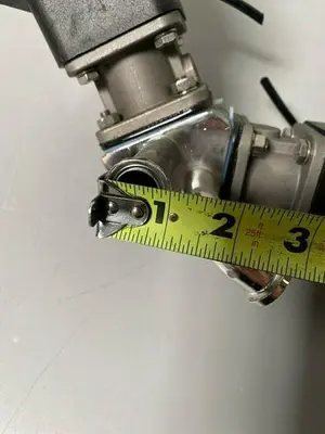 USED 2 ITT SHEROTEC STAINLESS STEEL DIAPHRAGM VALVES W/ POSITION MONITOR