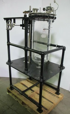 PRISM RESEARCH Glass Reaction Vessel Cylindrical Reactor with Stand Portable 50L