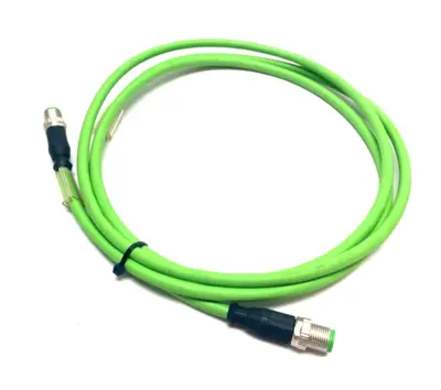 USED BECKHOFF DOUBLE ENDED ETHERCAT CABLE M12 4-PIN 2M LENGTH