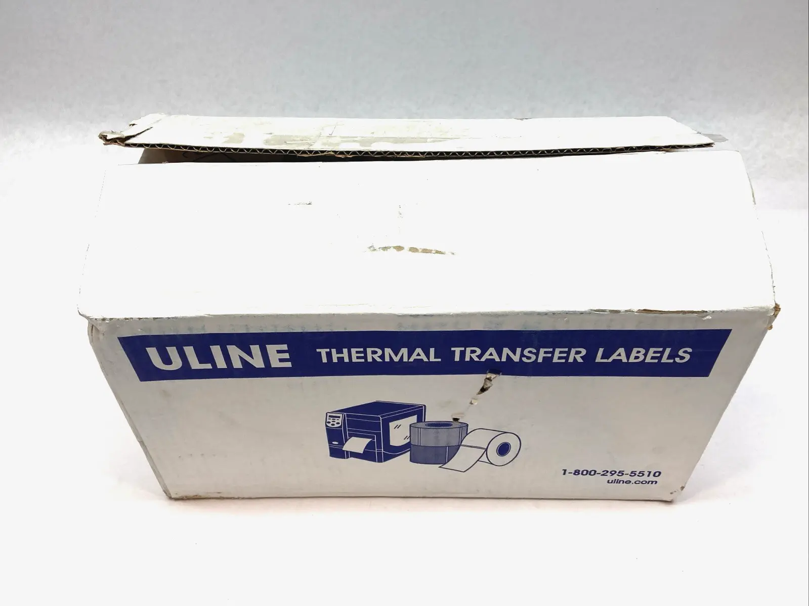 NEW U-LINE THERMAL TRANSFER LABELS 4" X 1" GREEN BARCODE ROLL