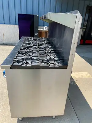 Used Comstock Castle Used Comstock-Castle 2F330 72" NG Range Cooktop w/ 12 Burners and 2 Ovens Commercial Ranges Illinois US | Falcon Restaurant Supply #1376040