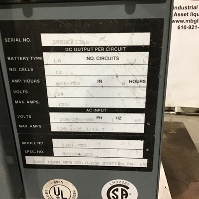 USED EAST PENN MANUFACTURING (DEKA) 12B1-750