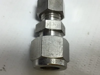 Parker 316N620 Stainless Steel Reducing Union Compression Tube Fitting(Lot of 2)