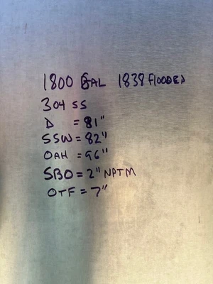 USED Stainless 1500 Gal