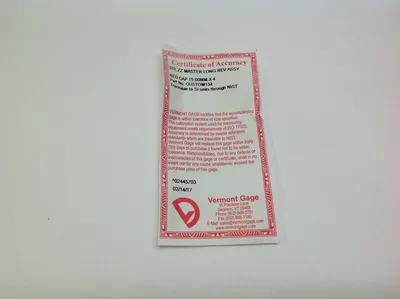 USED VERMONT GAGE RED CAP 15.00MM X 4