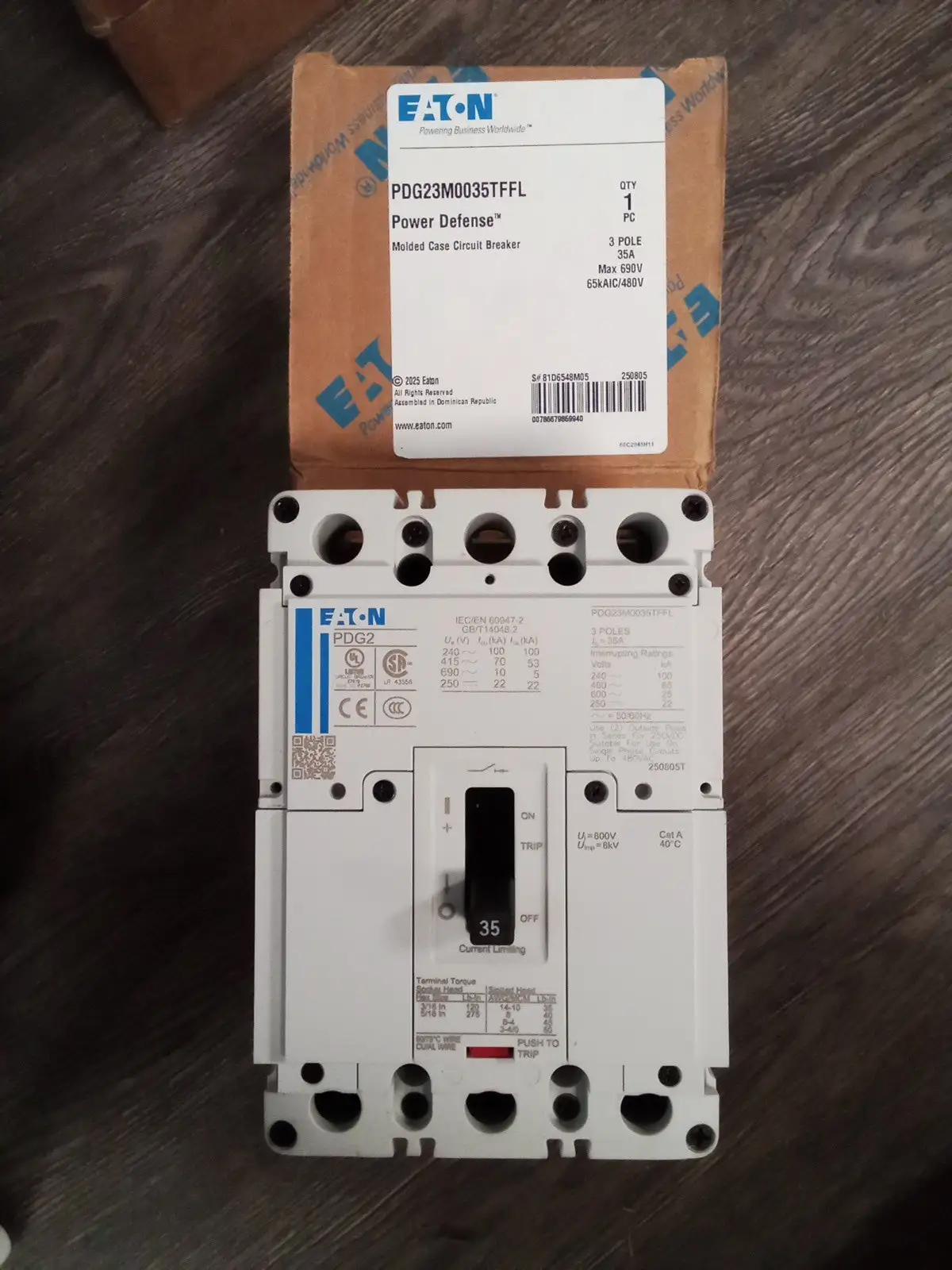 Used Eaton PDG23M0035TFFL Circuit Breakers US | Infinity wholesale & Supply LLC #1305815