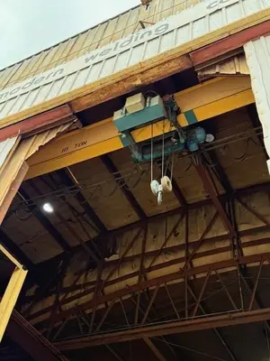 10 TON X 55' DEMAG SINGLE GIRDER TOP RUNNING BRIDGE CRANE: STOCK #22869