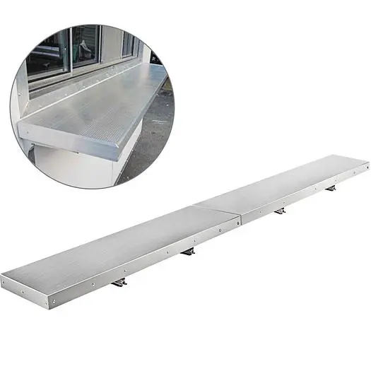 96' x 12" folding concession shelf - stainless steel