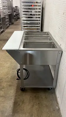 Used Piper Used 44" Piper Products Stainless Steel 3 Sealed Well Steam Table 208V - STS Steam Tables (Food) Illinois US | Falcon Restaurant Supply #1373514