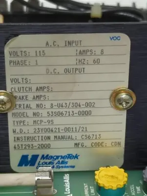 Used MAGNETEK MCP-9 Industrial Controls Ohio US | Surplus Asset Holdings #1441572