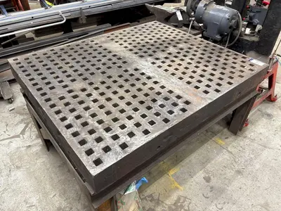 70.5" X 59.5" X 34.5" X 6.25" METALWORKING IRON FORMING ACORN TABLE: YOBRO #24097