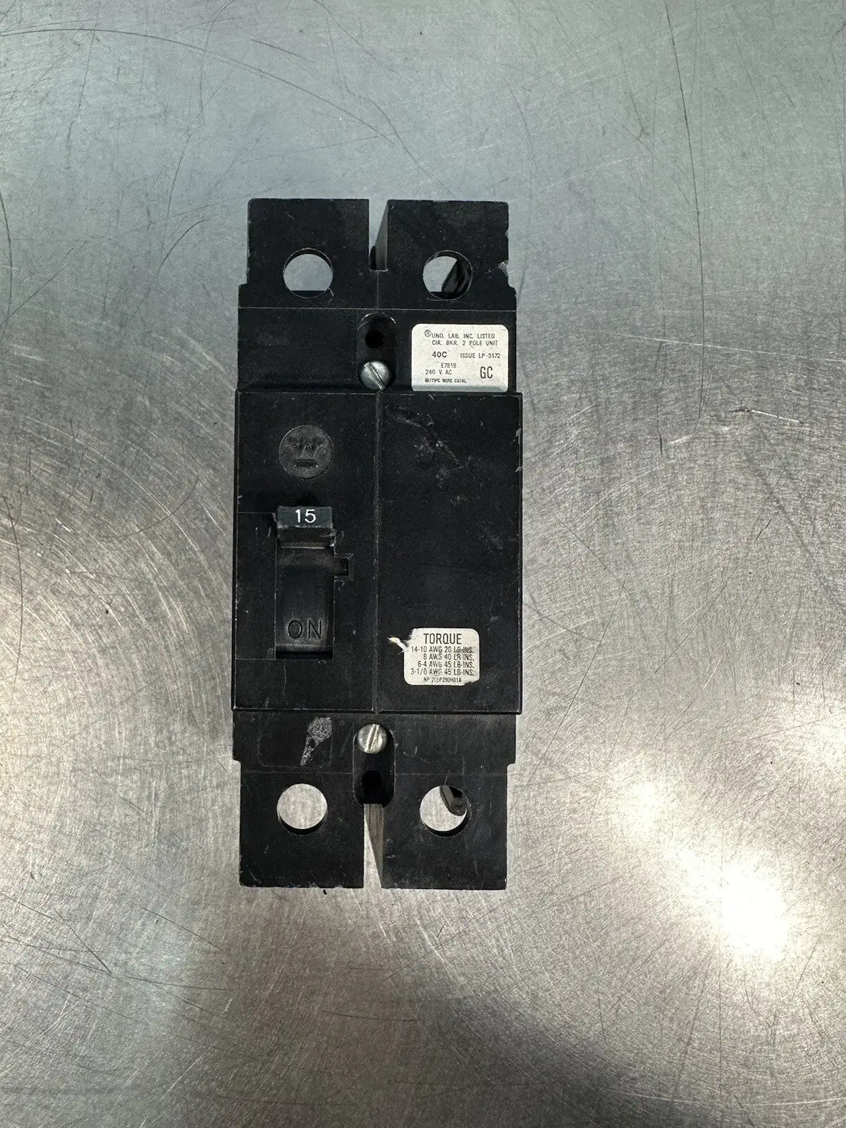 WESTINGHOUSE GC 2 pole 15 amp GC2015 CIRCUIT BREAKER (BIN-1.5.3)