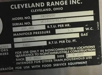 Used CLEVELAND 24CGM200 Steam Cooking Equipment British Columbia CA | Surrey Food Equipment #1310250