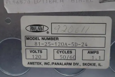 Panelarm 81-25-120A-5D-24 POWER CONTROL UNIT 120V 50/60HZ STOCK G279