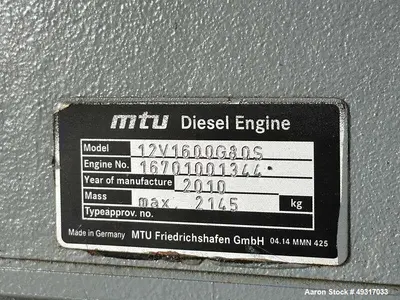 Used MTU ONSITE ENERGY DS600D Diesel Generators Illinois US | Aaron Equipment #84999