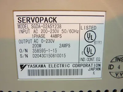 USED YASKAWA SDGA-02ASY238