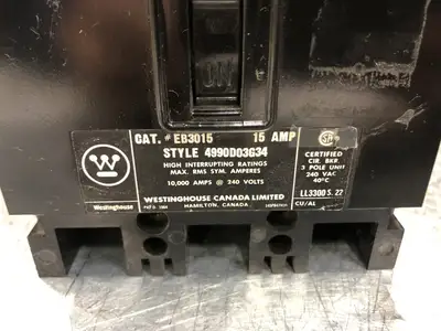 Used WESTINGHOUSE EB3015 Switchgears British Columbia CA | Lenmark #244102